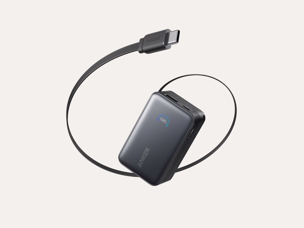 Anker Nano 10K power bank with built-in retractable USB-C cable
