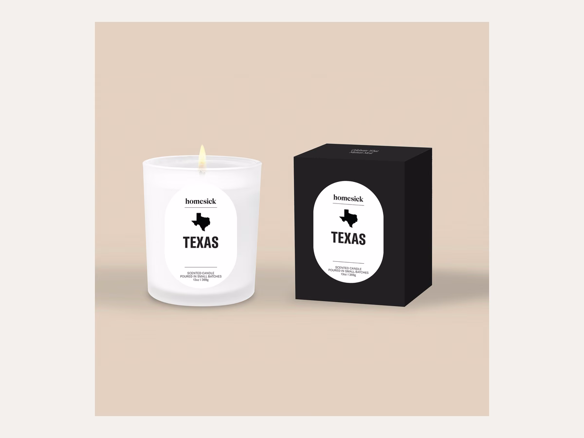 Homesick Texas Candle with its box